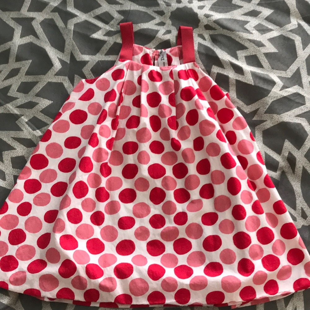 Children’s Dior pink polka dot dress